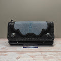 Natural Indigo Stingray Trucker Wallet