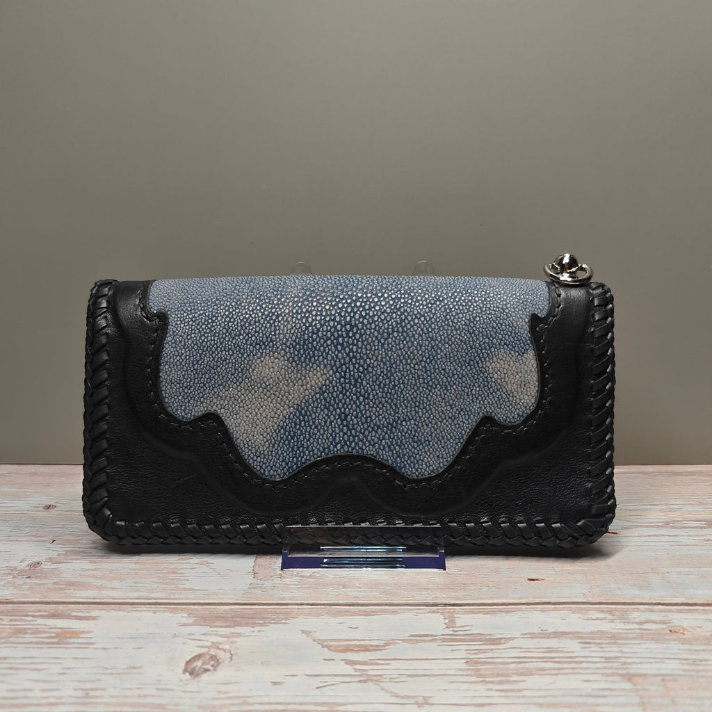 Natural Indigo Stingray Trucker Wallet 2
