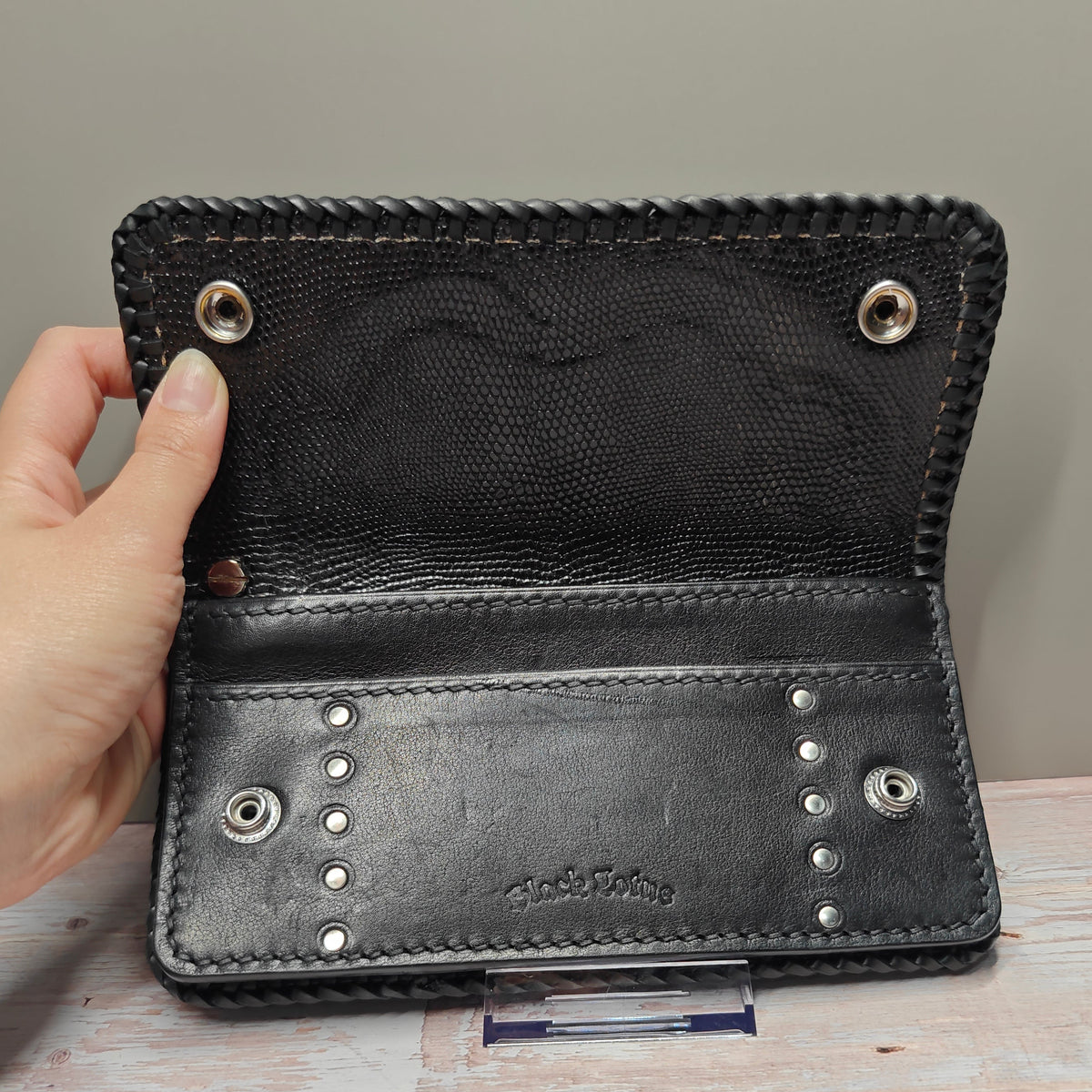 Natural Indigo Stingray Trucker Wallet 3